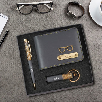 Personalized Wallet, Pen & Keychain Combo – Custom Colors & Charms