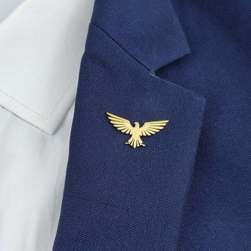 Elegant Eagle Lapel Pin – 22 Carat Gold Plated with 925 Silver Finish