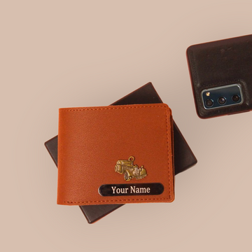 Customised Name Wallet | Textured Material with Name & Charm – 4 Colours