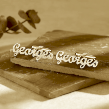 Handcrafted Name Cufflinks – Premium 22-Carat Gold & Silver Plating