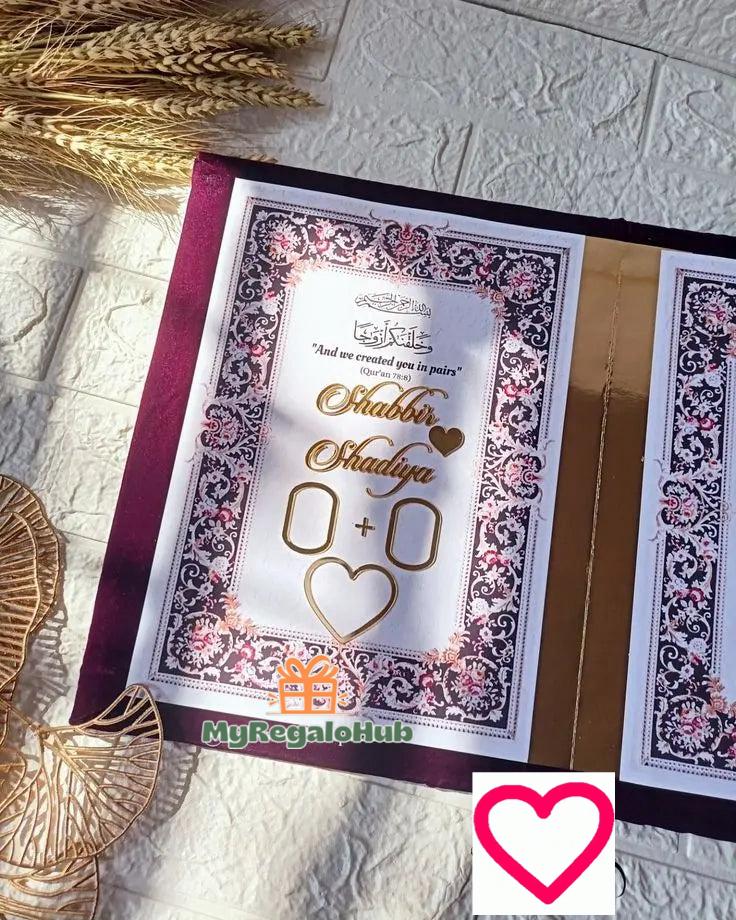 White Nikah Certificate Book – Customized for Bride & Groom