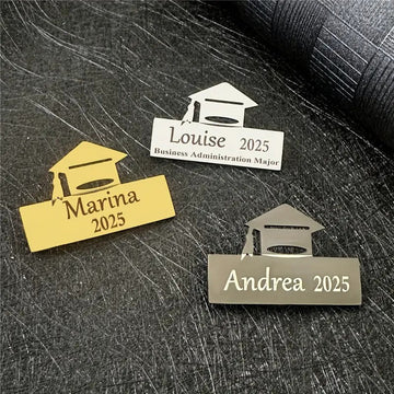 Custom Name Graduation Lapel Pin – Premium Gold & Silver Finish