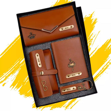 Personalized Women’s Combo Set – Wallet, Passport Cover, Keychain & Specs Case
