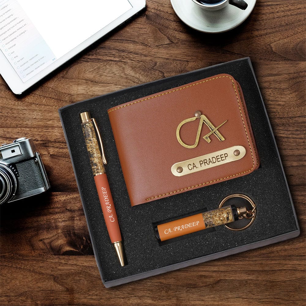 Personalized Wallet, Pen & Keychain Combo – Custom Colors & Charms