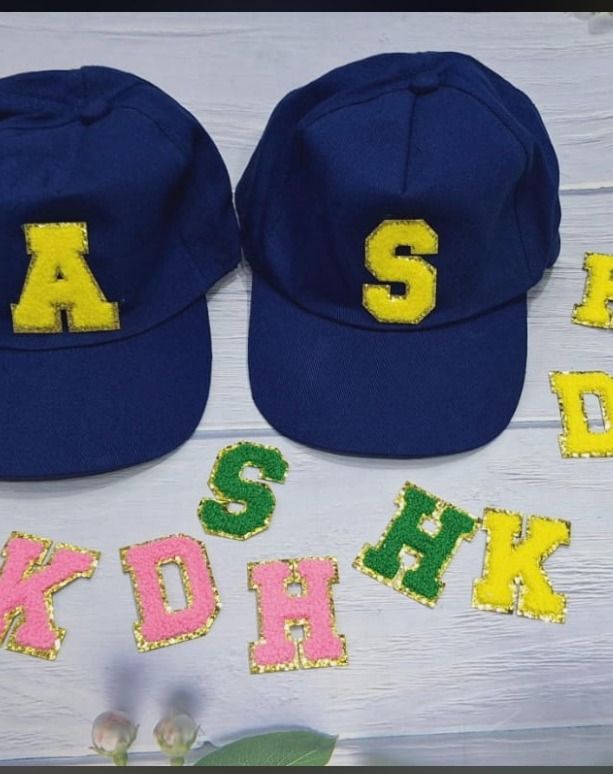 "Personalized Initial Caps – Choose Your Style, Choose Your Color - 12pc set