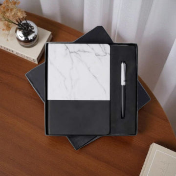 Customised Marble Look Diary & Pen Set – Name or Logo Engraving