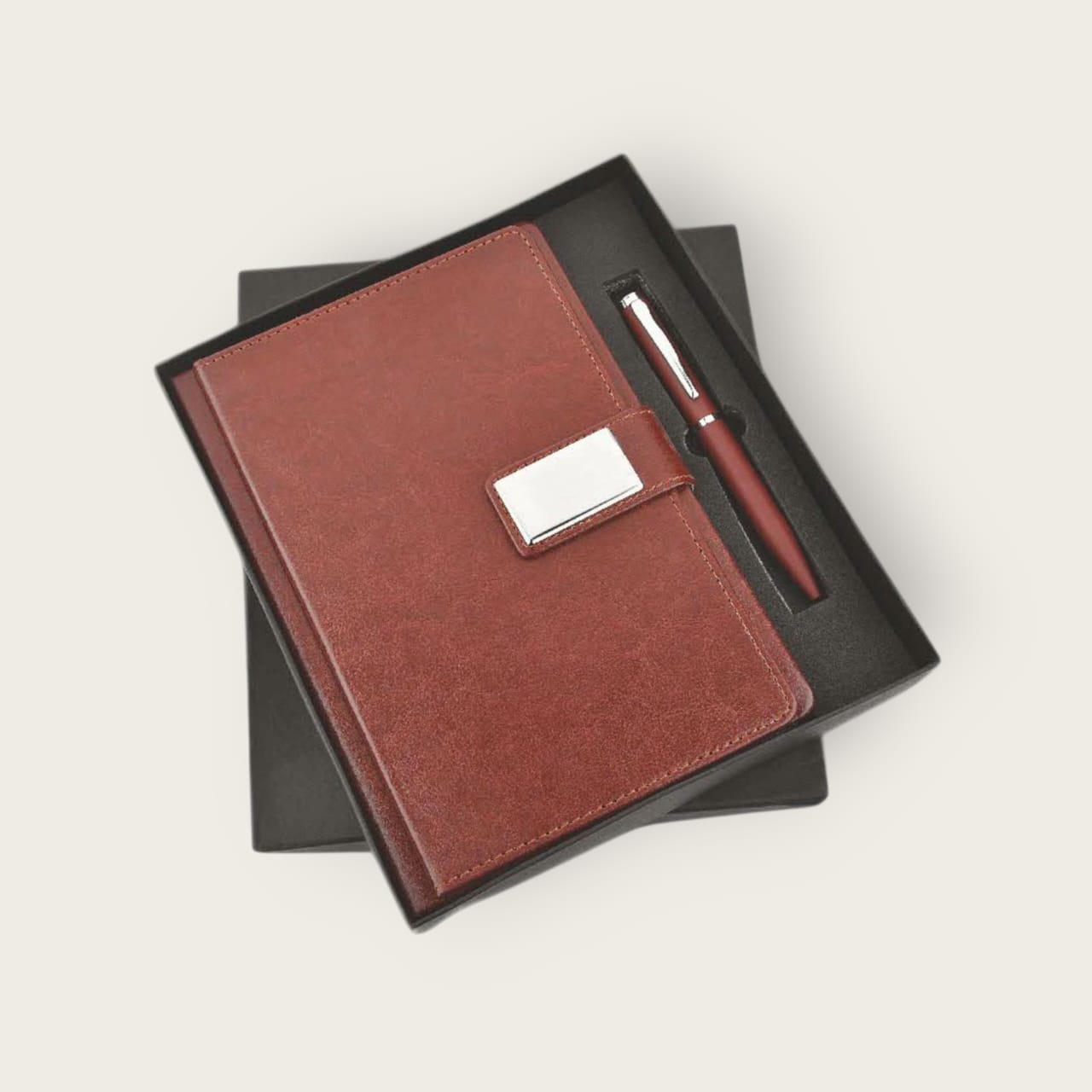 Personalised Leather Texture Diary & Pen – Logo Printing Available