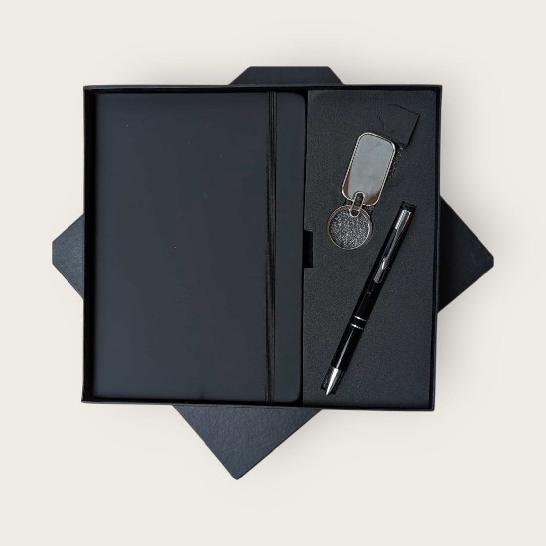 Diary, Pen & Keychain Combo – Engraved with Name or Company Logo
