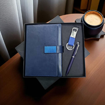 Professional Gift Combo – Diary, Pen & Keychain with Custom Name/Logo