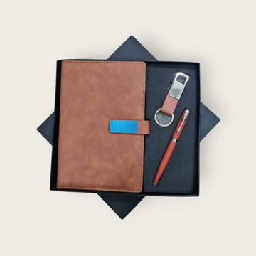 Personalised Corporate Gift Set – Diary, Pen & Keychain with Custom Logo
