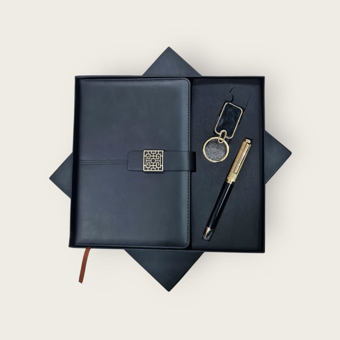 All-in-One Custom Gift Set – Diary, Pen & Keychain with Logo