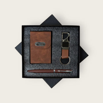 Customised Card Holder, Pen & Keychain Gift Set – Personalised with Name or Logo