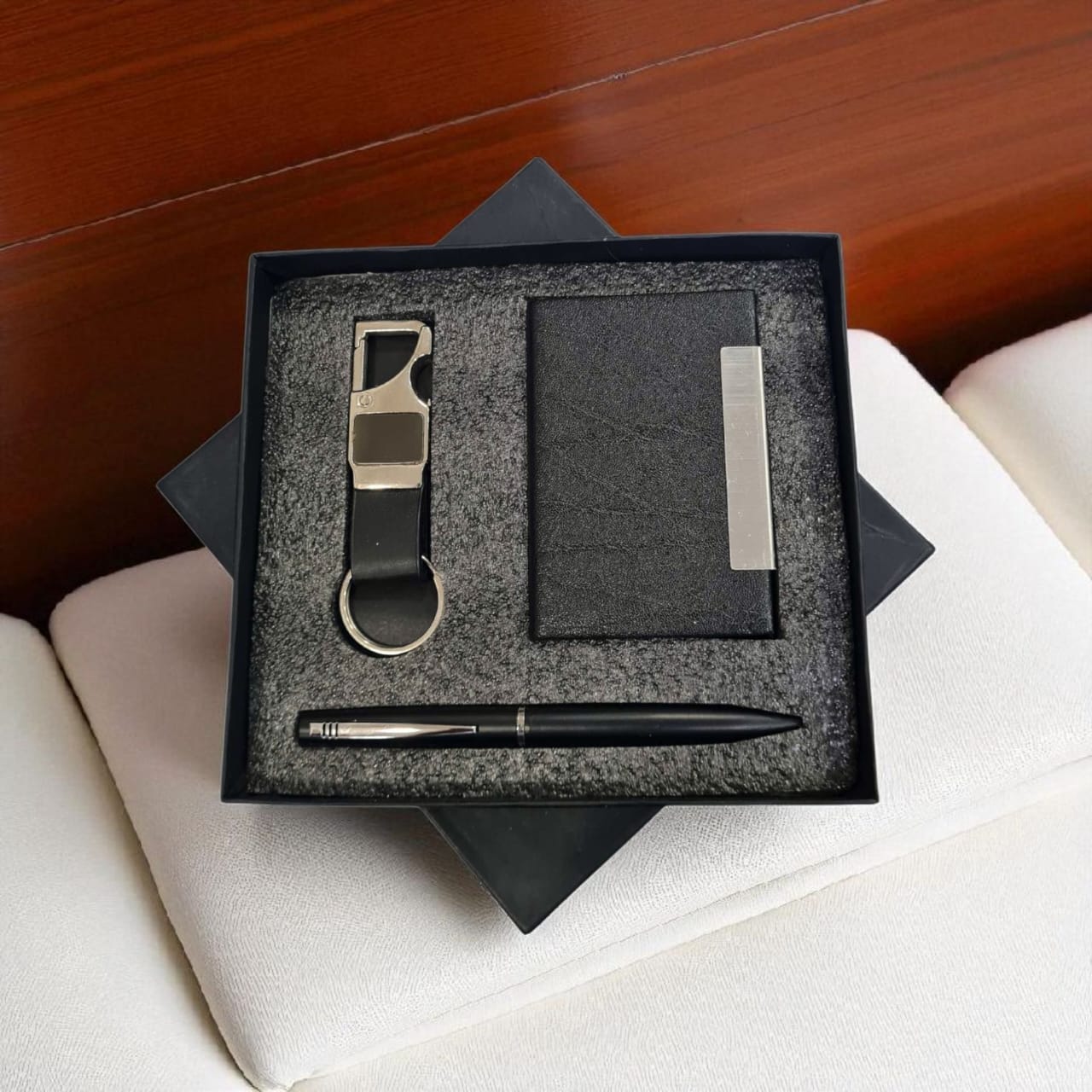 Premium Customised Card Holder, Pen & Keychain Set for Branding