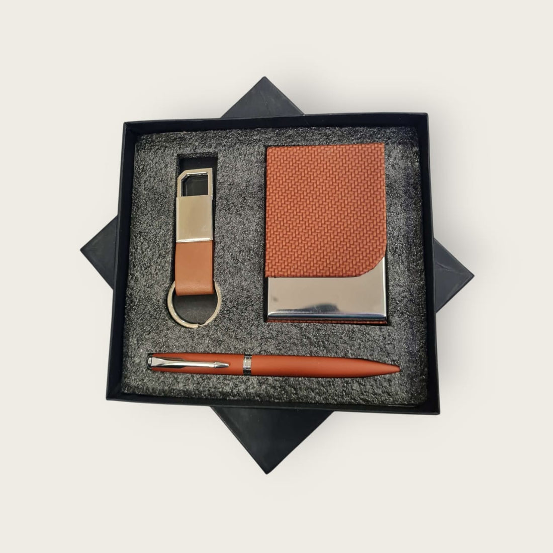 Custom Logo Card Holder with Pen & Keychain – Perfect Corporate Gift
