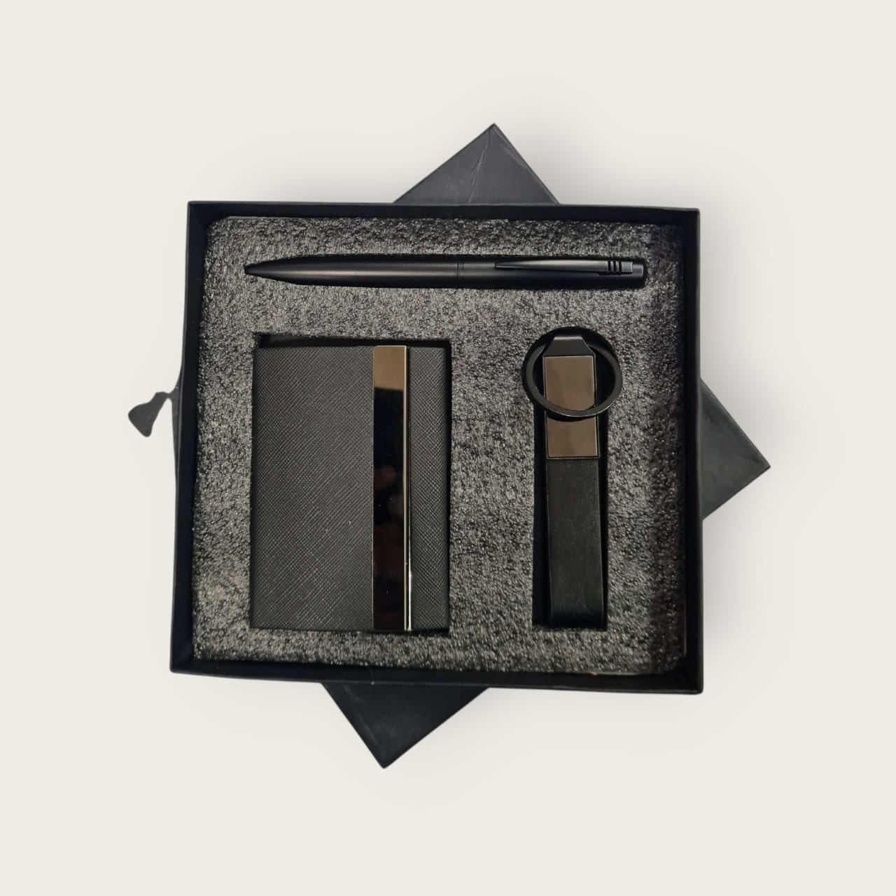 Personalised Business Card Holder, Pen & Keychain Combo
