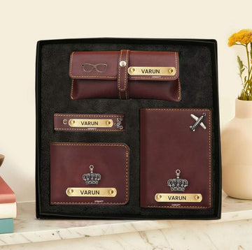 Customised Name Wallet Set with Passport Cover & Keychain – Premium Personalised Gift
