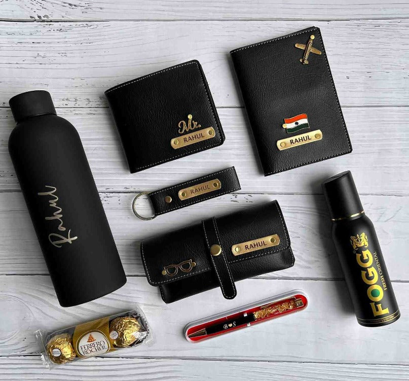 Premium Personalised Gift Set with Bottle, Keychain, Pen, Deo & Chocolate