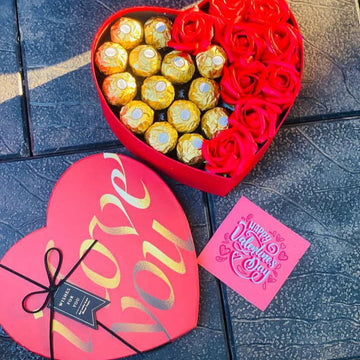 Luxury Heart Box Chocolate Bouquet – Celebration Special