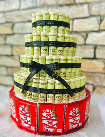 Luxury KitKat Chocolate Cake Tower with Hidden Cash – Perfect Gift