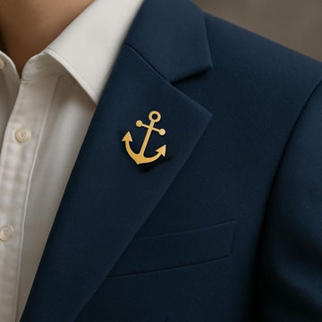 Luxury Anchor Lapel Pin – Gold & Silver Plated Premium Design