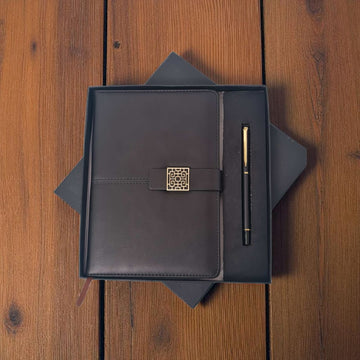 Personalised Flap Diary & Pen Gift Set – Custom Name & Logo