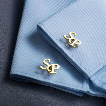Custom Initial Cufflinks – 22K Gold Plated Premium Design