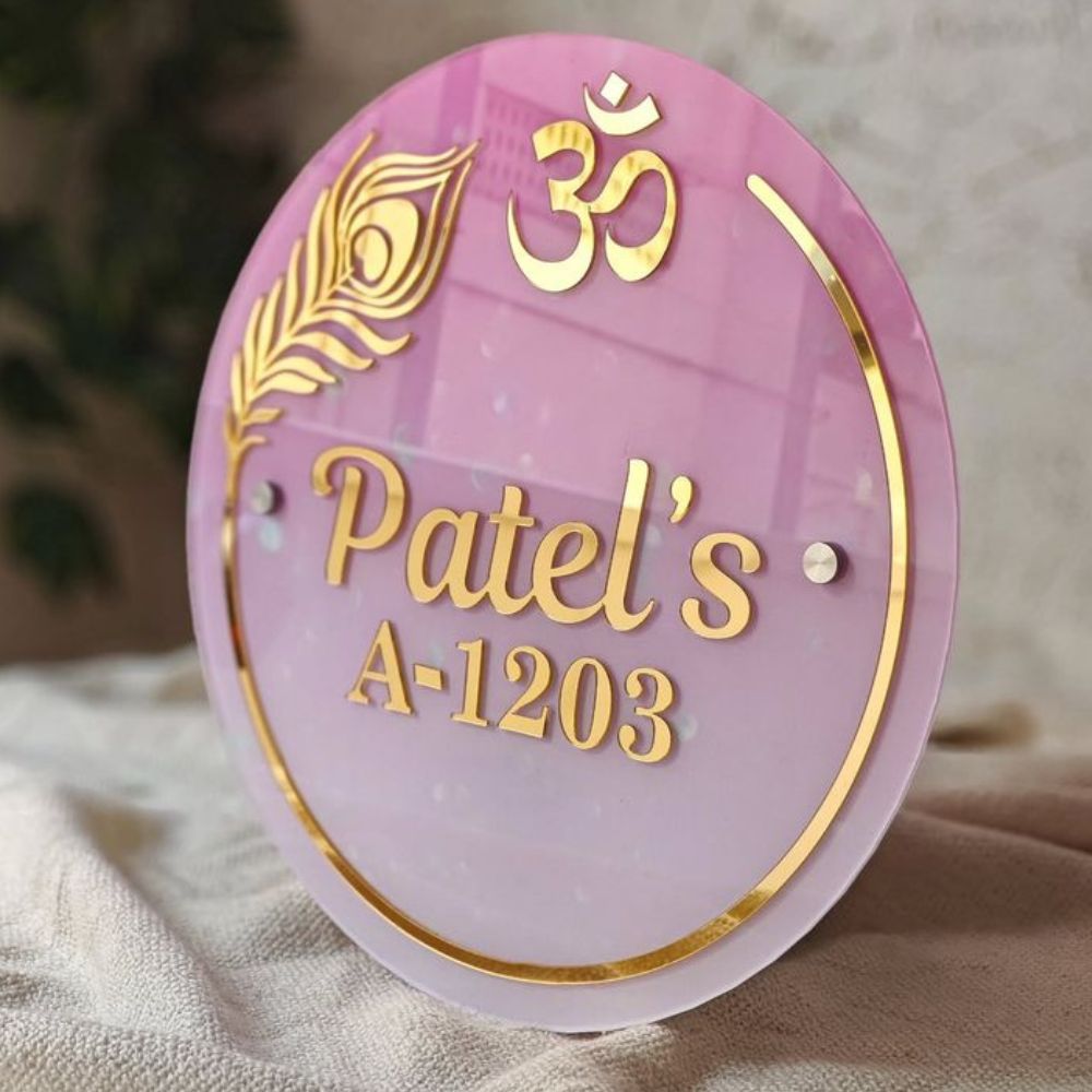 Personalised Round Door Plate – Double Tone Finish with Custom Logo
