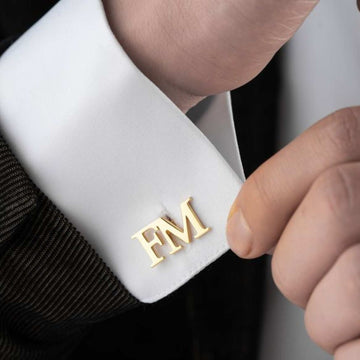 Luxury Custom Cufflinks – 22K Gold Plated with Your Initial