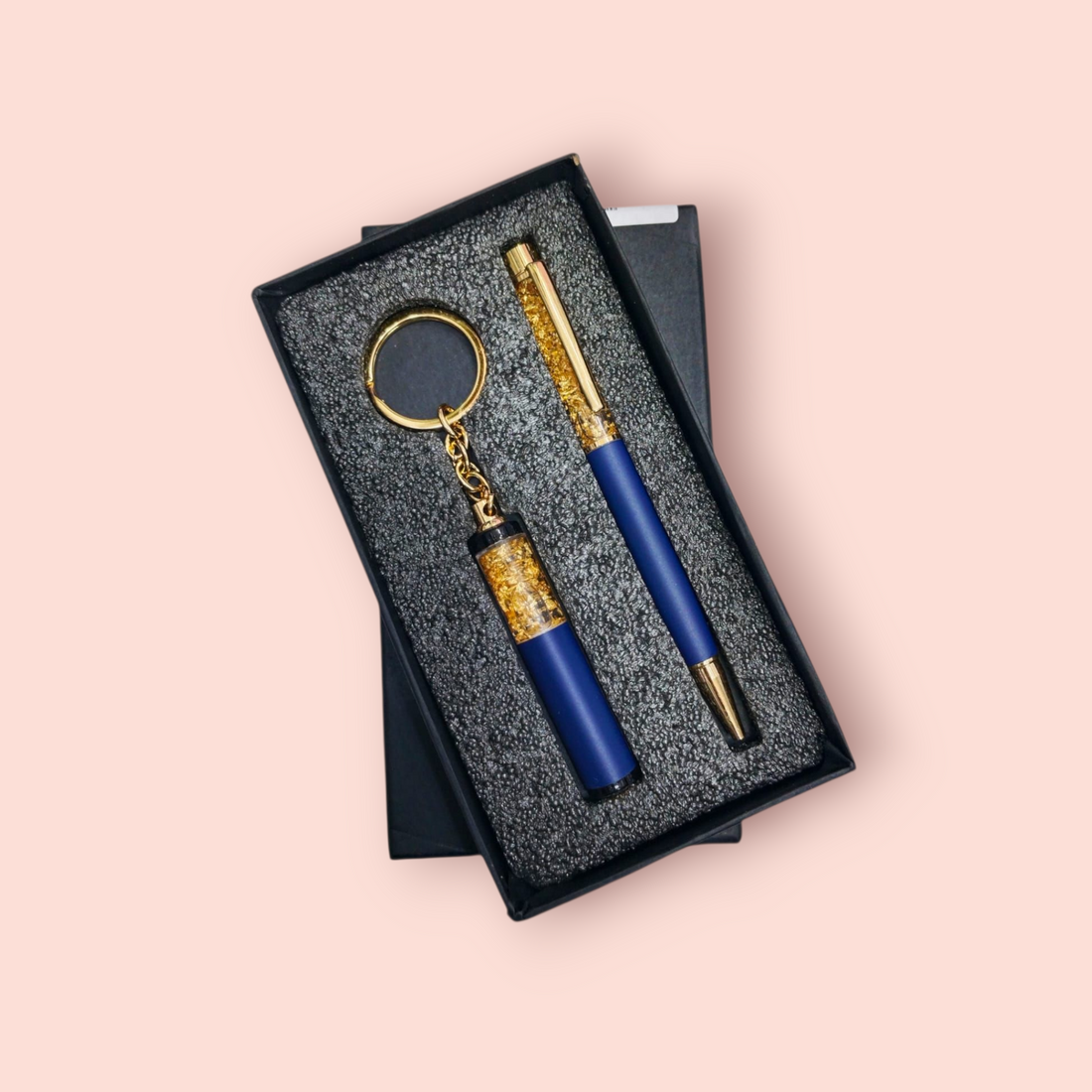 Personalized Pen & Keychain Gift Set – Custom Name Engraved – 4 Elegant Colors