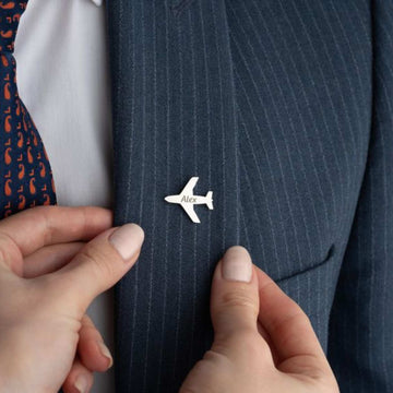 Travel Enthusiasts’ Choice – Personalized Aeroplane Brooch with 22K Gold & Silver Plating