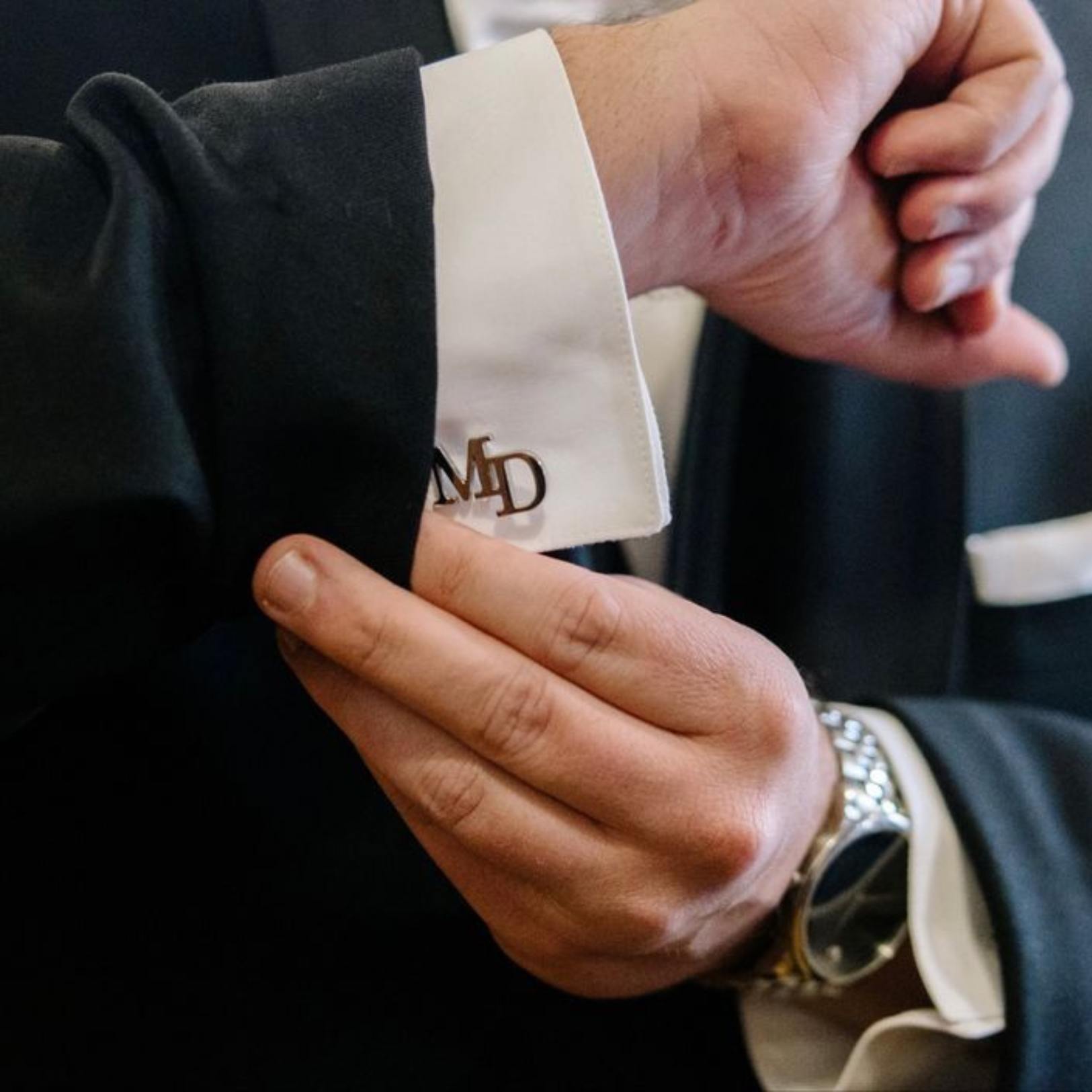 Formalwear Essential – 22K Gold Plated Initial Cufflinks