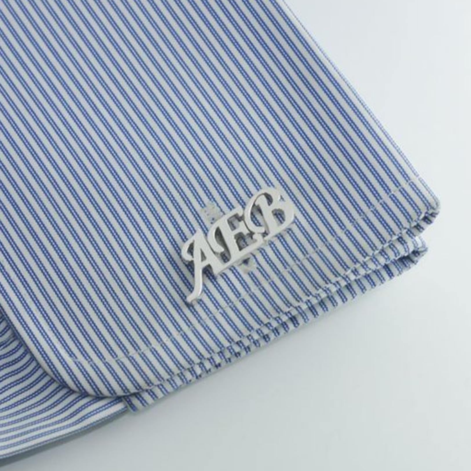 Customised 3-Alphabet Initial Cufflink – 22K Gold Plated & 925 Silver Plated