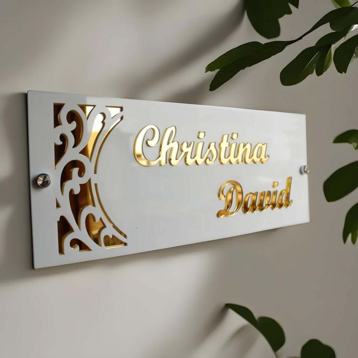 Elegant Acrylic Door Plates with Your Name & Number