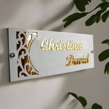 Elegant Acrylic Door Plates with Your Name & Number