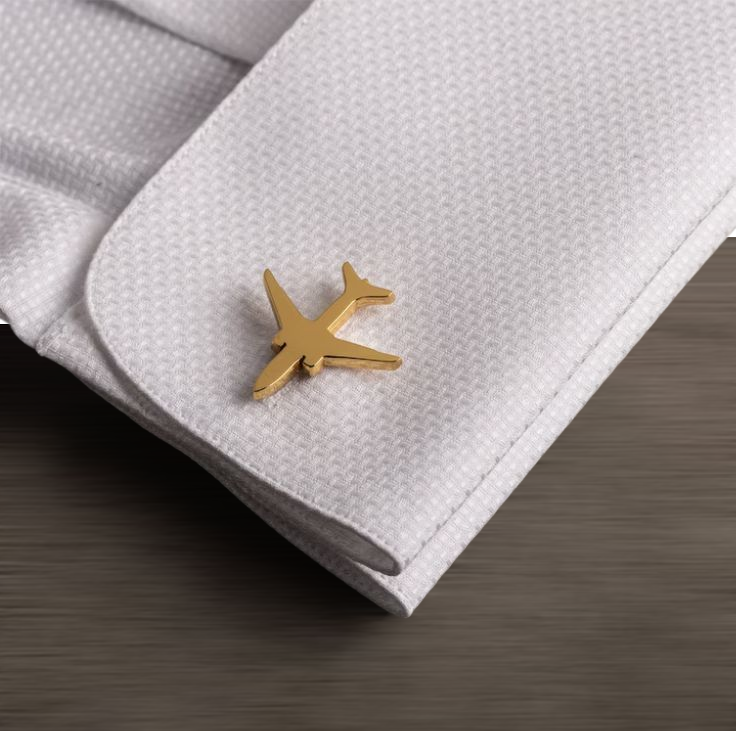 Airplane Cufflinks | 22 Carat Gold Plated & 925 Silver Plated