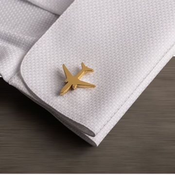 Airplane Cufflinks | 22 Carat Gold Plated & 925 Silver Plated