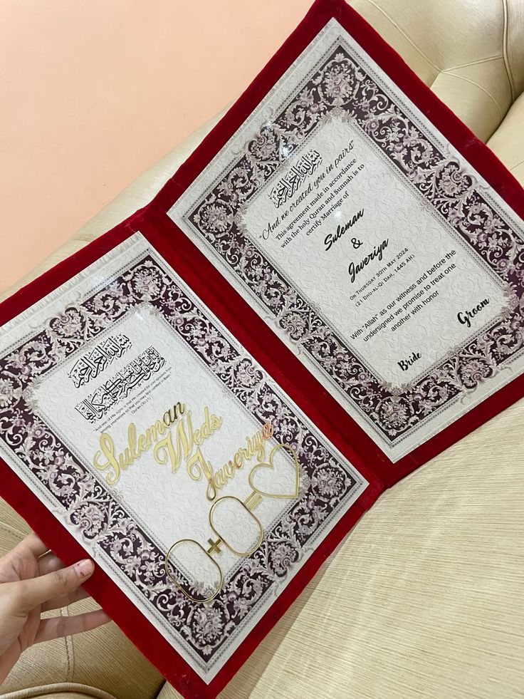 Premium Nikah Booklet with Unique Acrylic Design + Free Personalized Pen