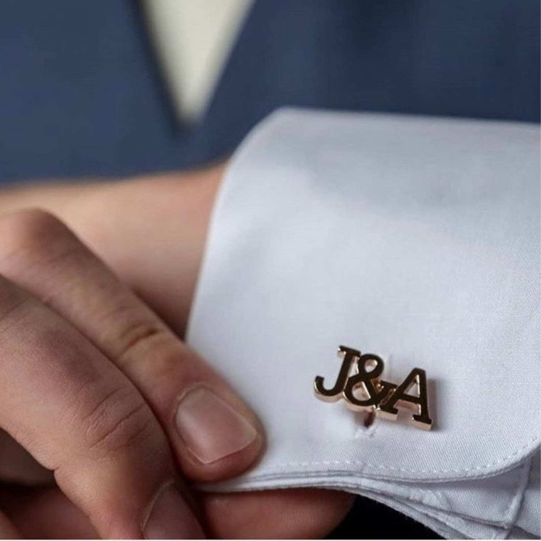 Bespoke 3-Alphabet Initial Cufflink – Premium Gold & Silver Plated