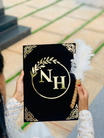 Premium Nikah Booklet with Unique Acrylic Design + Free Personalized Pen