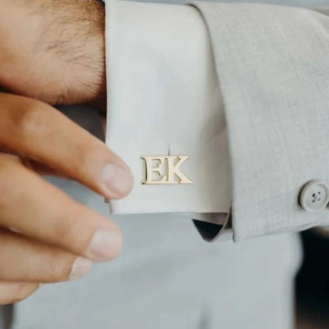 Elegant 22 Carat Gold Plated Initial Cufflinks – A Statement of Style