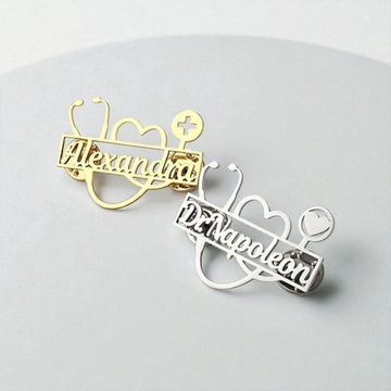 Customised Doctor Lapel Pin | 22 Carat Gold Plated & 925 Silver Plated