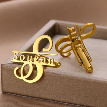Stylish 22K Gold Plated Name Cufflinks – Perfect Gift for Him