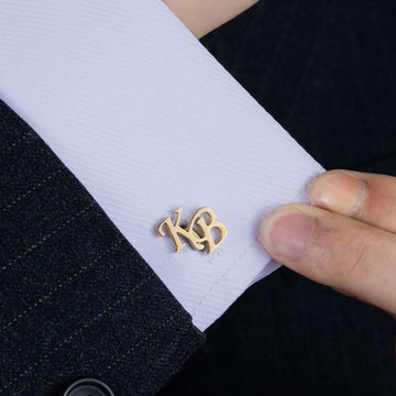 Personalized 22K Gold Plated Initial Cufflinks – Perfect Gift for Him