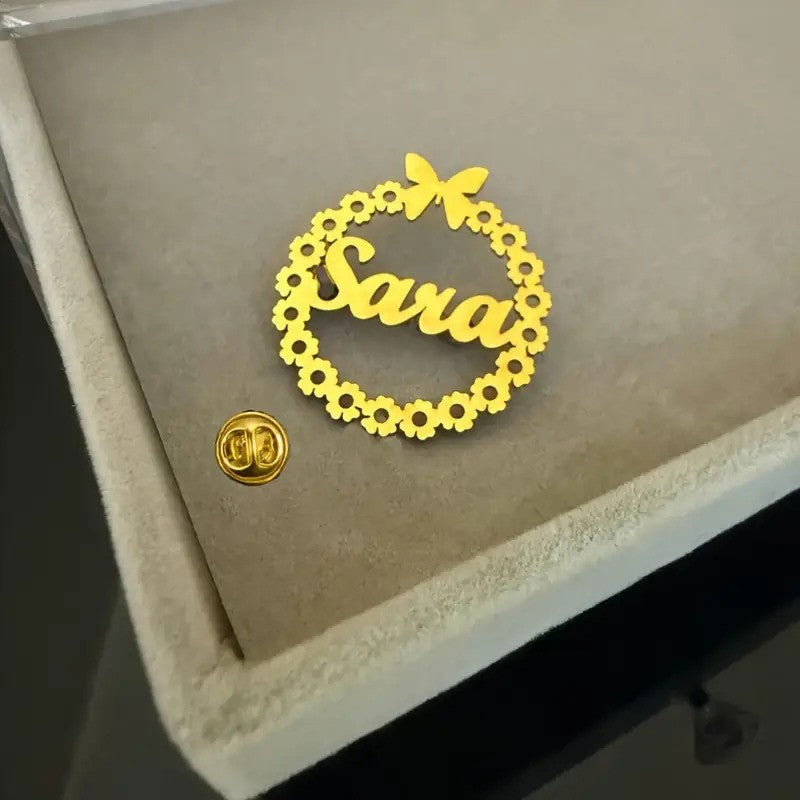Customised Name Brooches for Wedding & Gifting – 22 Carat Gold Plated & 925 Silver Plated