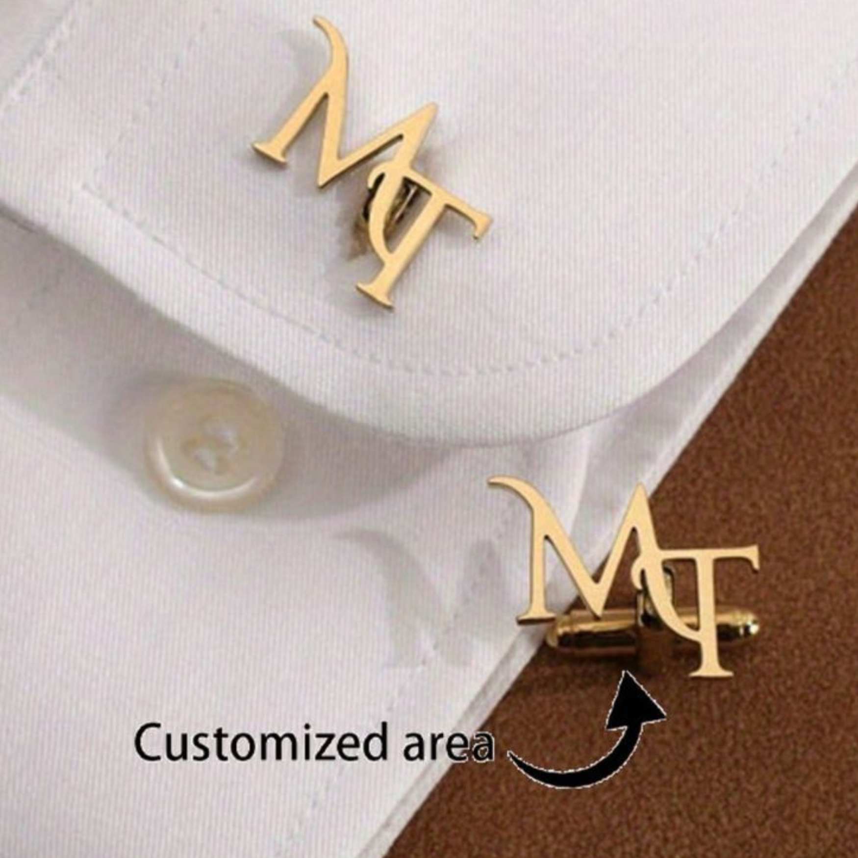 Personalized Initial Cufflinks | 22 Carat Gold Plated Finish