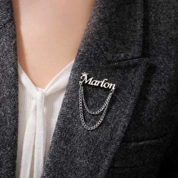 Elegant Name Brooch with 22K Gold Plating & 925 Silver Plated Design