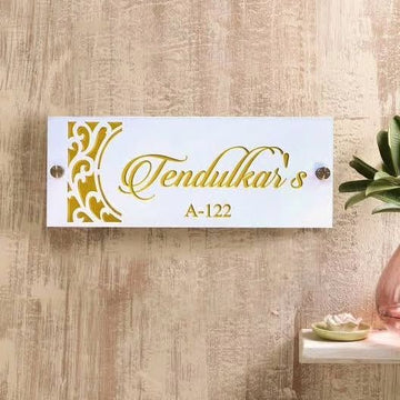 Personalised Door Plates – Modern Golden & Black Style