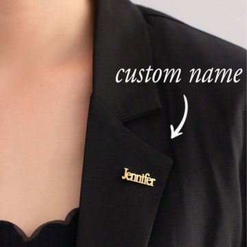 Luxury Custom Name Brooch | 22 Carat Gold Plated | 925 Silver Plated