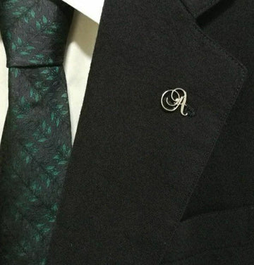 Single Alphabet Initial Lapel Pin – 22K Gold & 925 Silver Plated