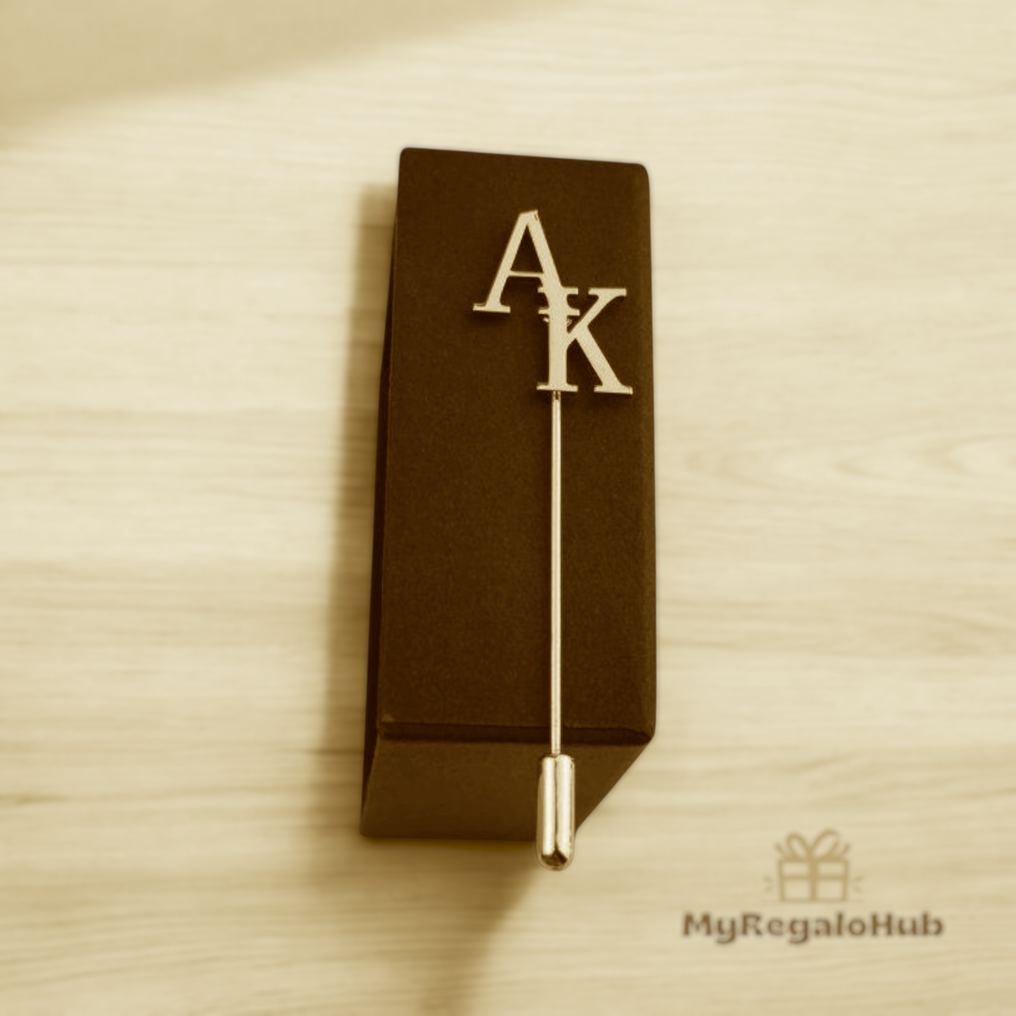 Custom Double Initial Coat Pin – 22K Gold Plated & 925 Silver Plated Elegance